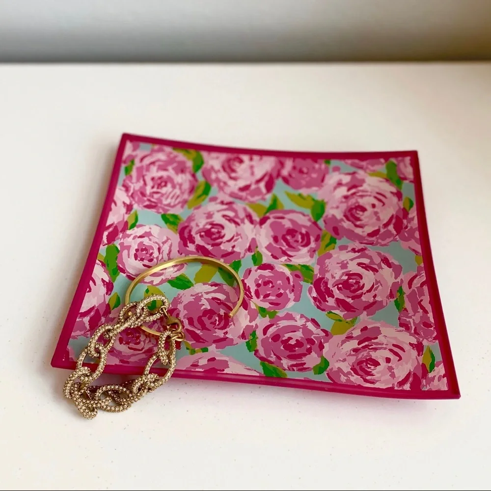 Lilly Pulitzer Pink Floral Jewelry Tray